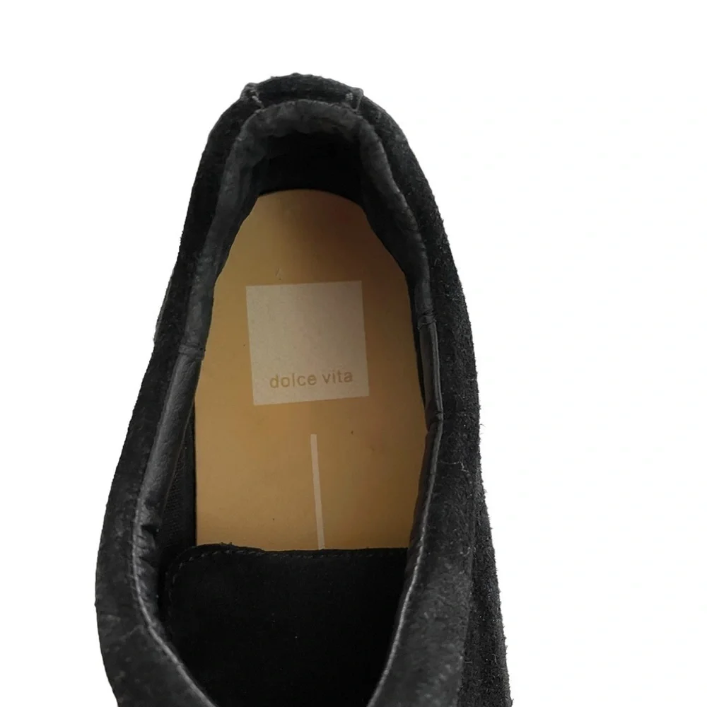 Dolce Vita Sneakers Black Suede Zip Up Platform Sneakers Size 7.5